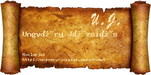 Ungváry Józsiás névjegykártya